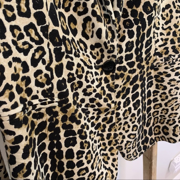 Zara Basic Leopard Animal Print One Button Close Blazer Size Small - Picture 3 of 10